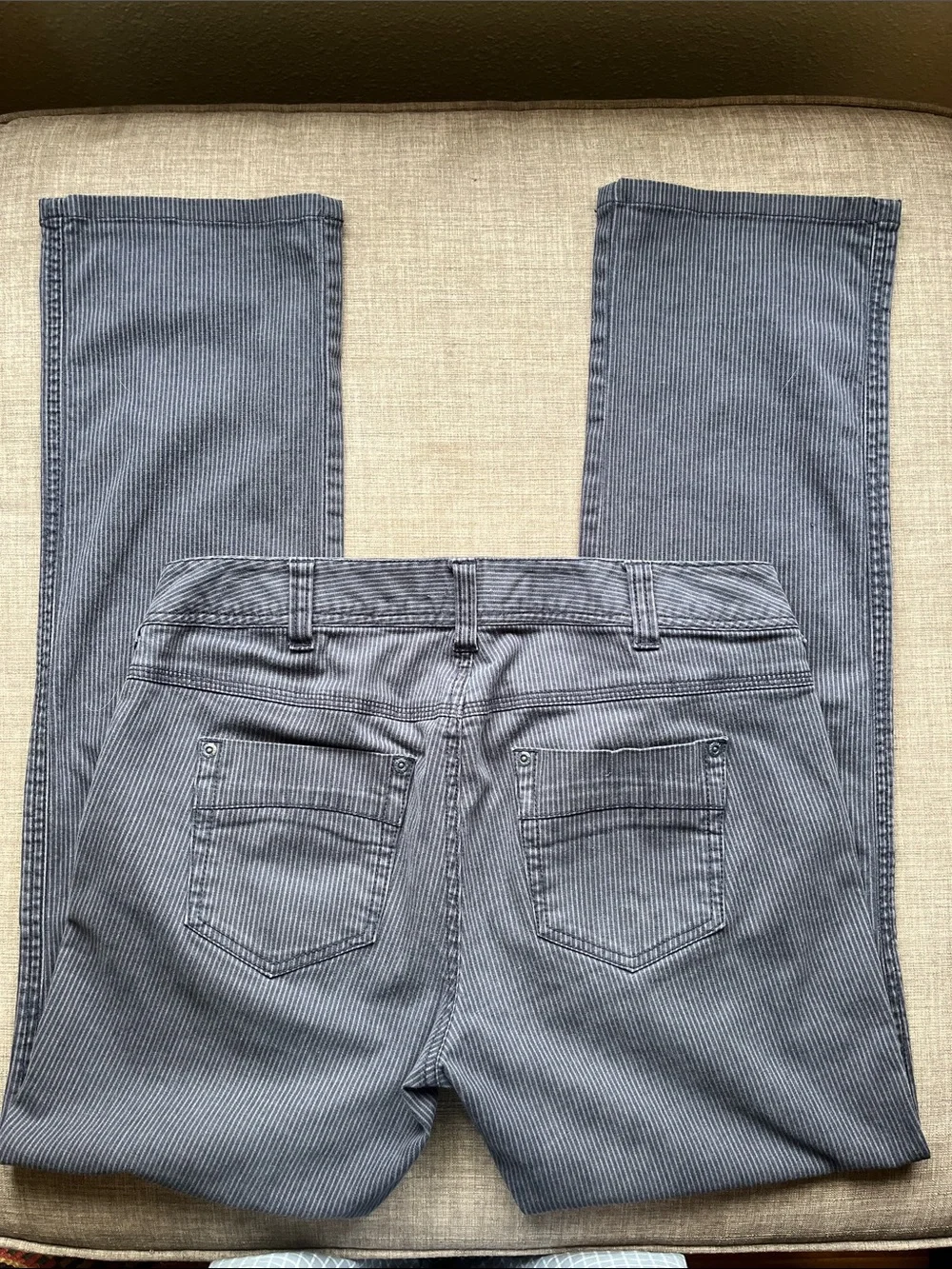 Smart Set Low Rise Gray Pin Stripe Pants Boot Cut 9